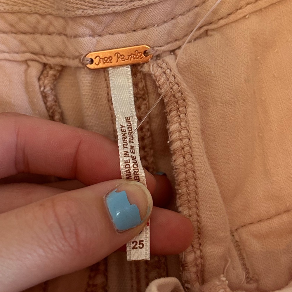 Free People 5 Button Fly Folded Hem Khaki Pants Sz 25 - Picture 9 of 10